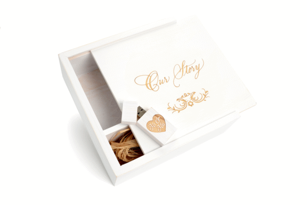 4x6 wedding photo box with USB drive