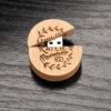 round wooden orchad usb flash drive