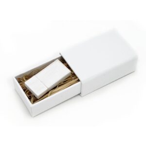 white wooden usb flash drive
