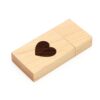Maple Wood USB 2.0 Flash Drive Grove Stick Heart Veneer -1487
