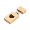 Maple Wood USB 2.0 Flash Drive Grove Stick Heart Veneer -1488