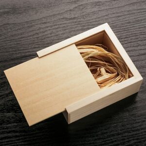wooden box with sliding lid