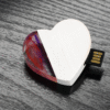 16GB Heart USB 2.0 Flash Drive with Laser Engraved White Wooden Box Filled with Raffia Grass - "Our Story" Design!-1553