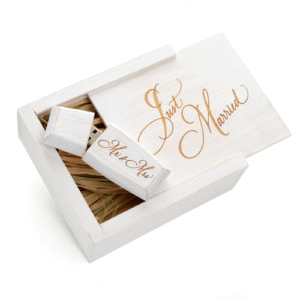 Just Married Design - Wildwood White Wash Wooden Box-0