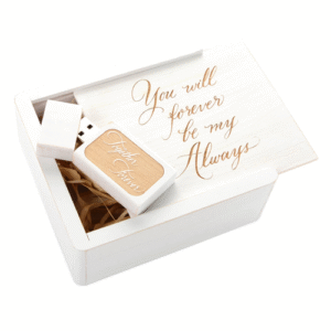 "Together Forever" - White Wash USB 2.0 Flash Drive - Wooden Box -0