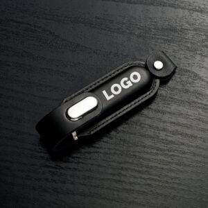 leather foldover USB flash drive