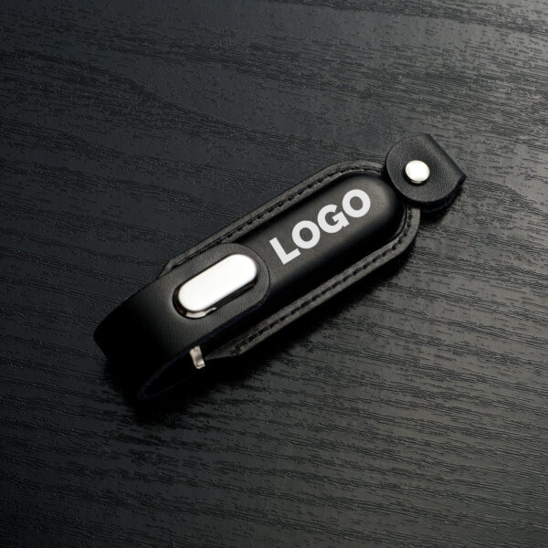 leather foldover USB flash drive